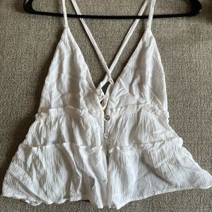 Pacsun White Button Up Crop